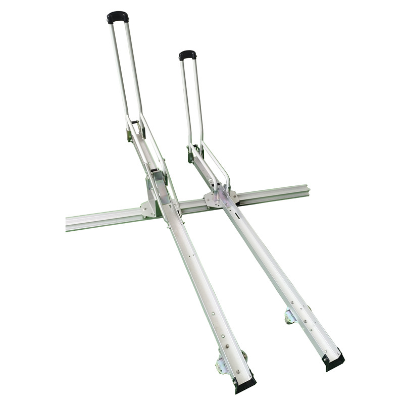 Lower level staggered horizontal sliding bike rack